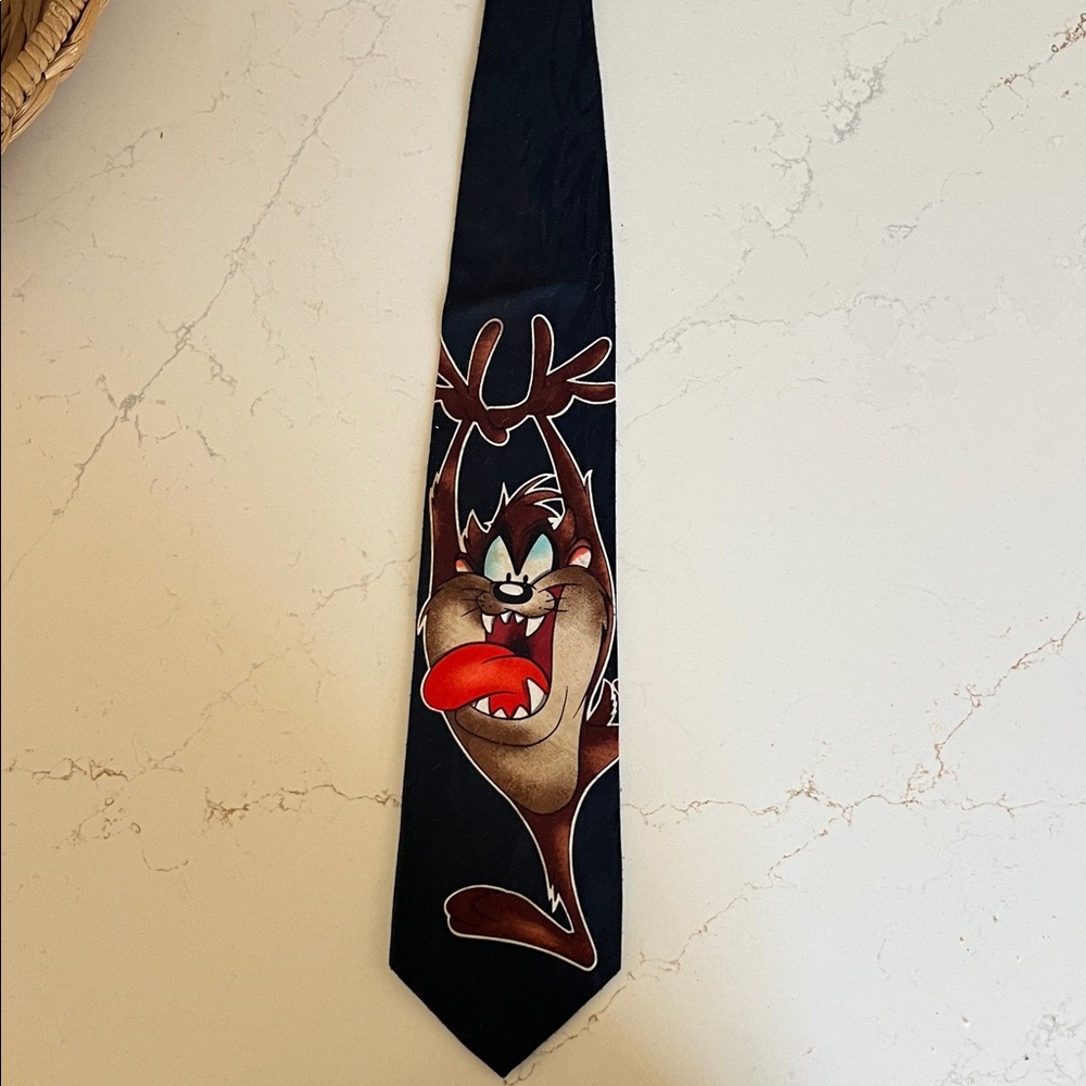 Warner Bros. Taz Black and Brown Tie